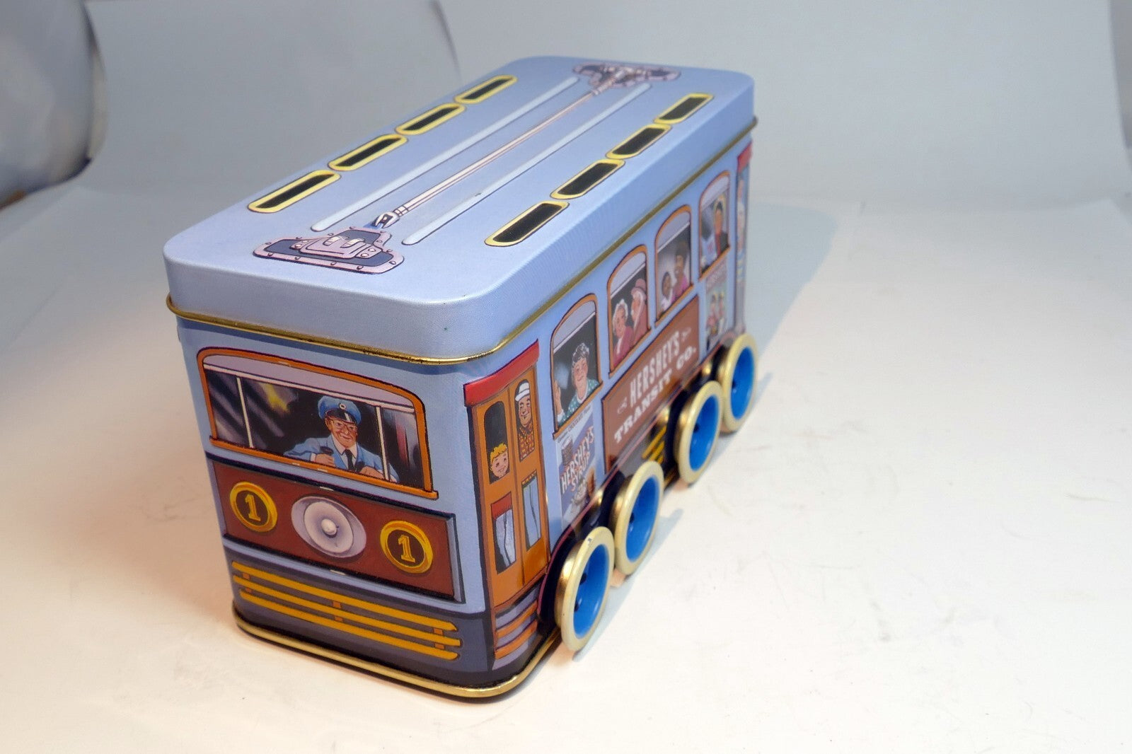 Hershey's Transit Co. Vehicle Series Canister #2  Trolley Tin Metal with Wheels