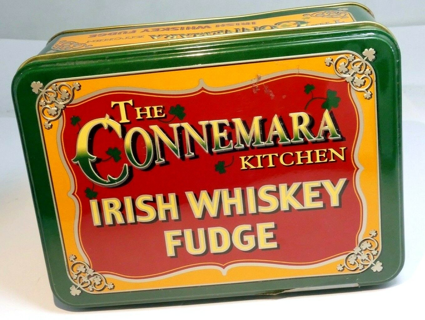 Empty tin box the connemara kitchen irish whiskey fudge 5.5x4x2" ireland