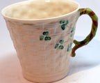 Belleek ireland shamrock basket weave coffee tea mug cup ivory china