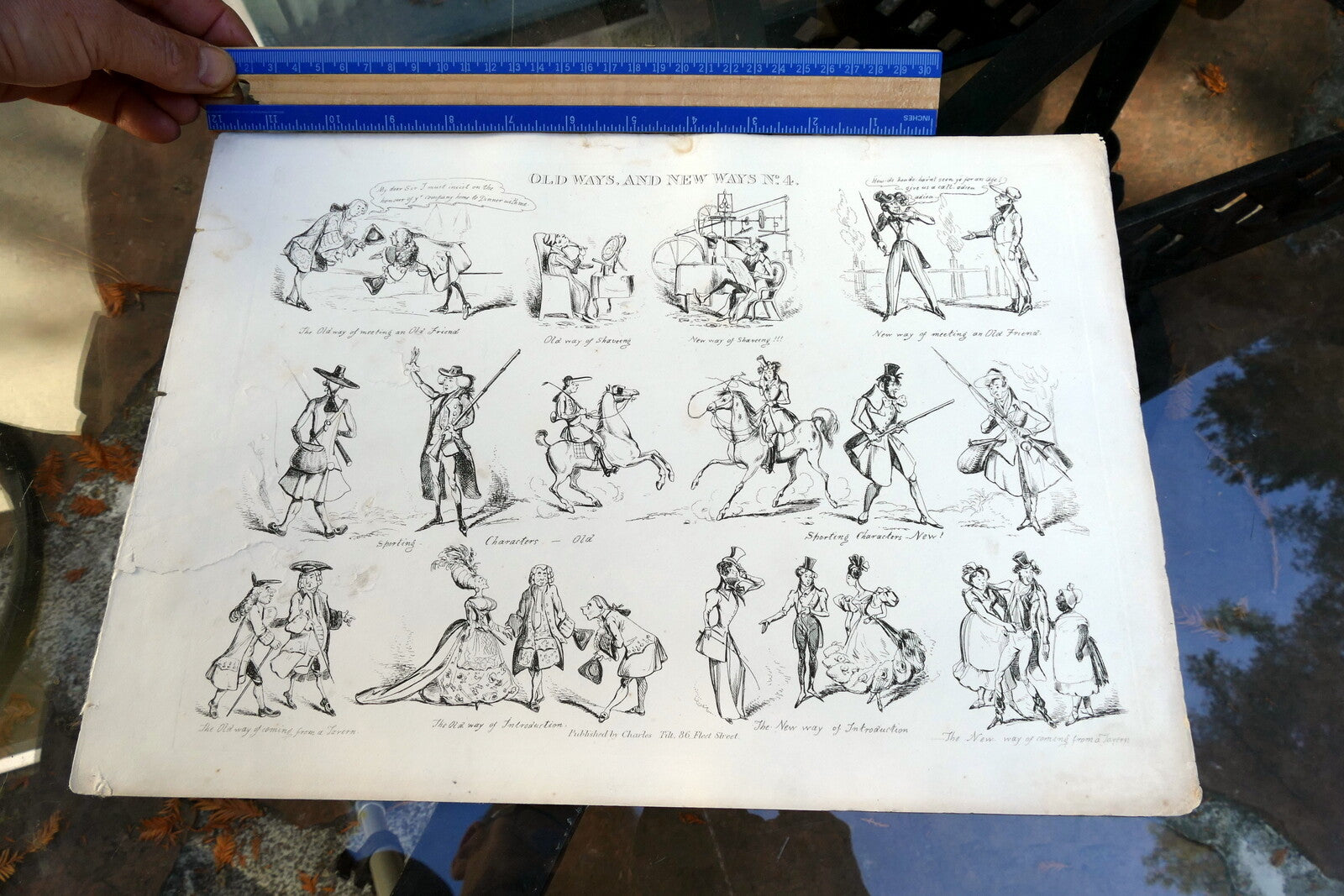 Old WAYS and NEW WAYS No 4 HENRY HEATH CARICATURE PRINT  1840 Victorian