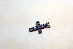 Purple Cubic Zirconia Crucifix Cross Pendant 925 silver sterling vintage