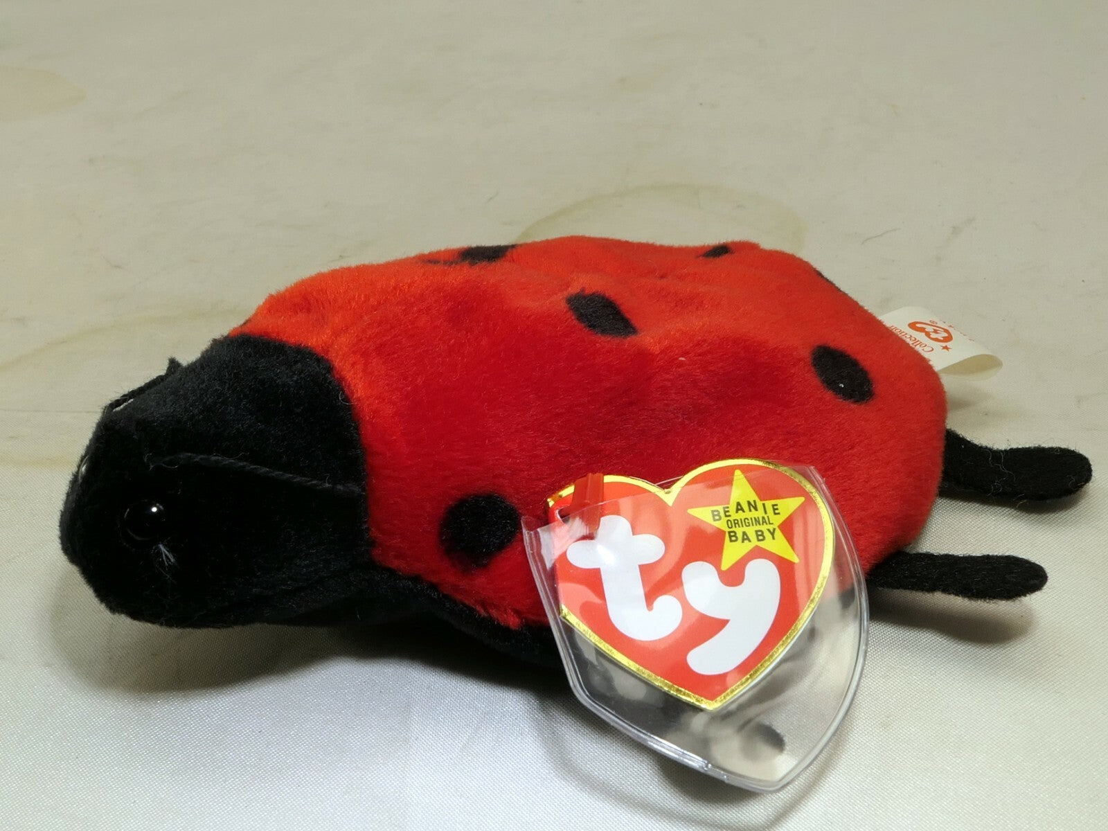 TY Lucky Beanie Baby With Tag Year 1993 ERROR  5-1-1995  Plush Toy Lady Bug