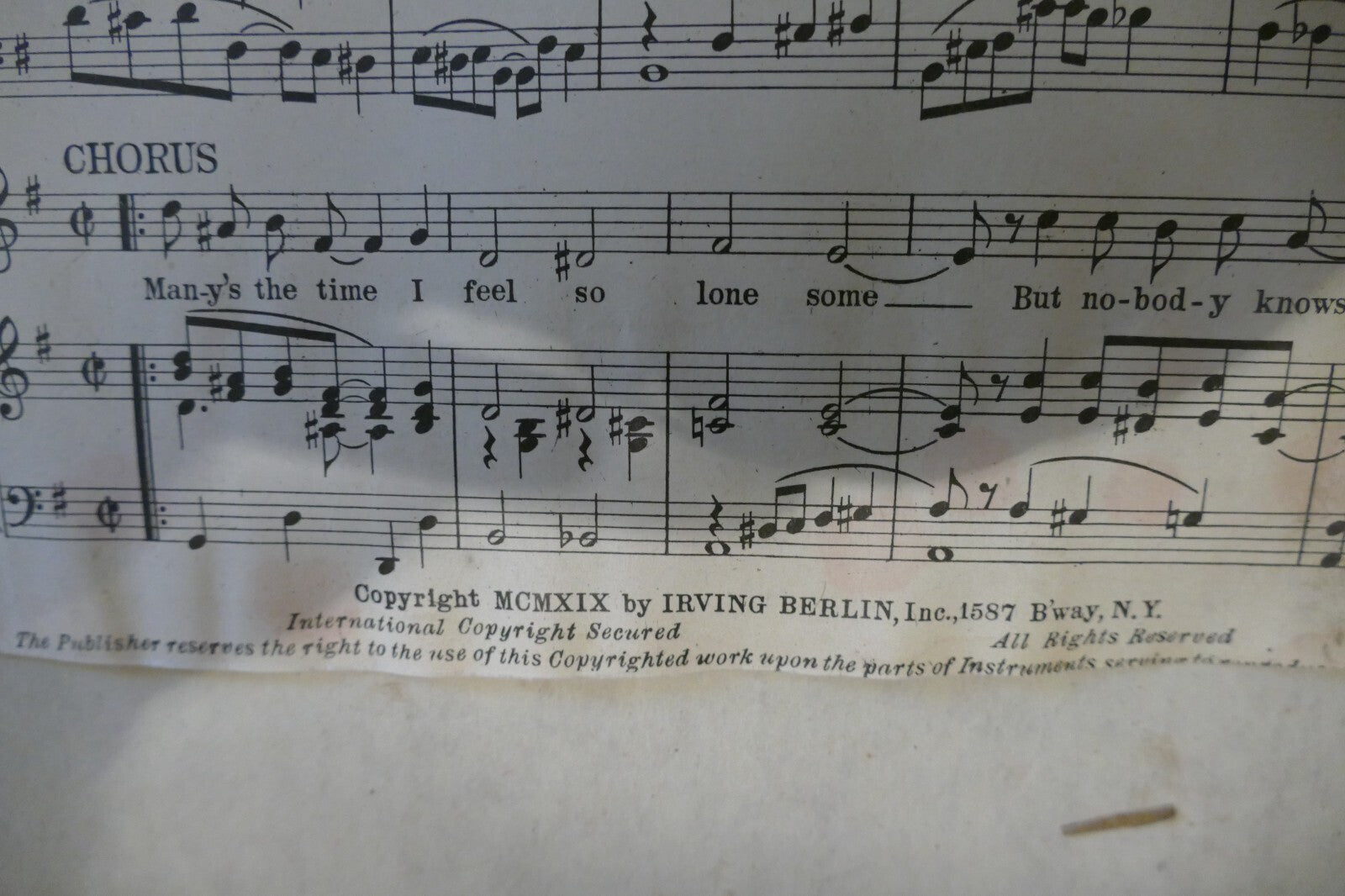 Nobody Knows(And Nobody Seems To Care)1919,by Irving Berlin, Irving Berlin, Inc.