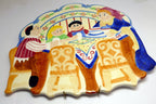 Judaica hot plate lotus ceramic trivet jewish family mealtime 2000
