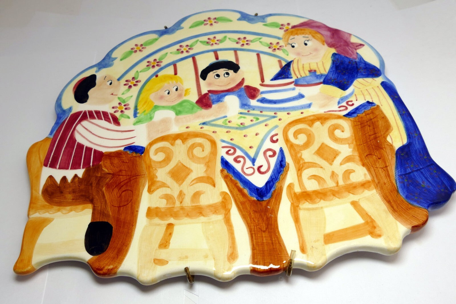 Judaica hot plate lotus ceramic trivet jewish family mealtime 2000