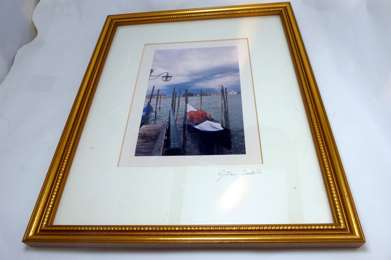 5X8” Photo Print - Venice Gondola by Gita Dedek  signed framed 1999