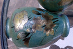Pair Of Antique Japanese Brass Vases set of two mixed metal