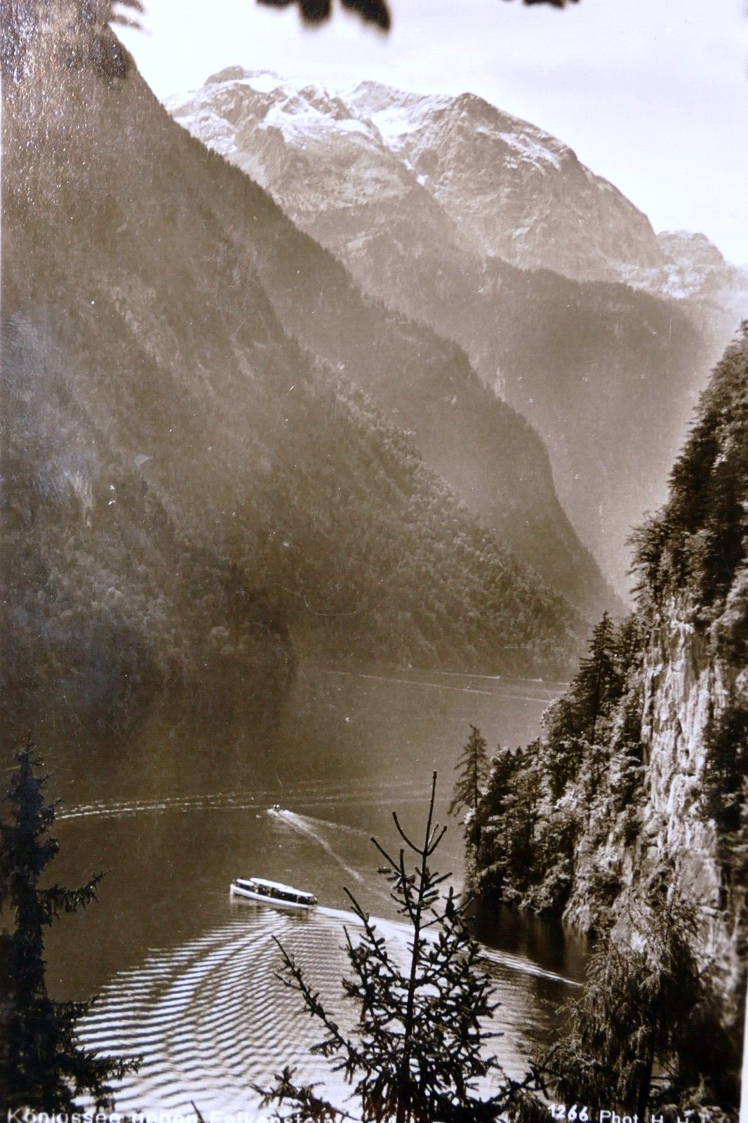 Lake konigssee with the falkenstein postcard 1930's   unposted