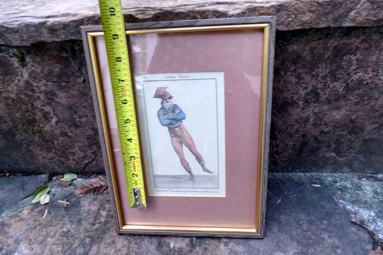 Fashion Engraving 1813 Parisian Costume French Gentleman's Skating framed
