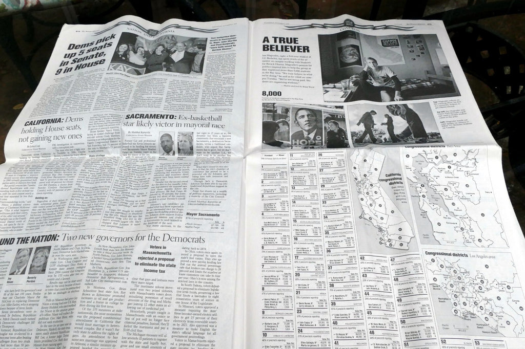 2008 San Francisco Chronicle OBAMA "Change has come to America"