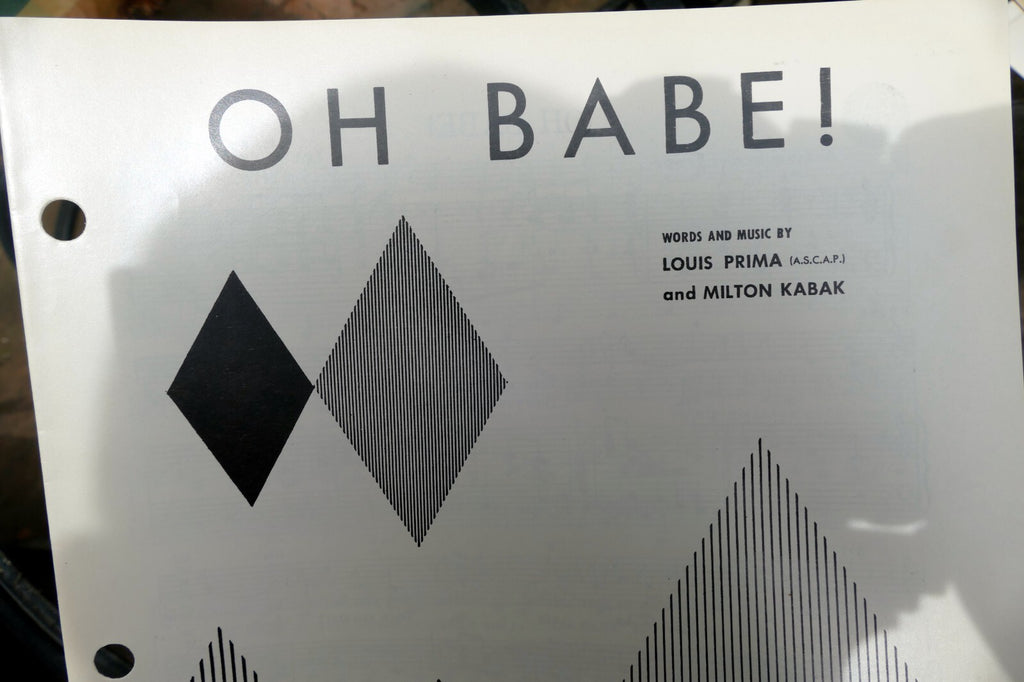 Oh babe louis prima milton kabak 1950 sheet music orchestra