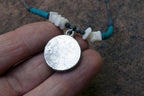 Sunrise Brooch Necklace With Inlaid Blue and Red Stones Crushed Tourquise Navajo