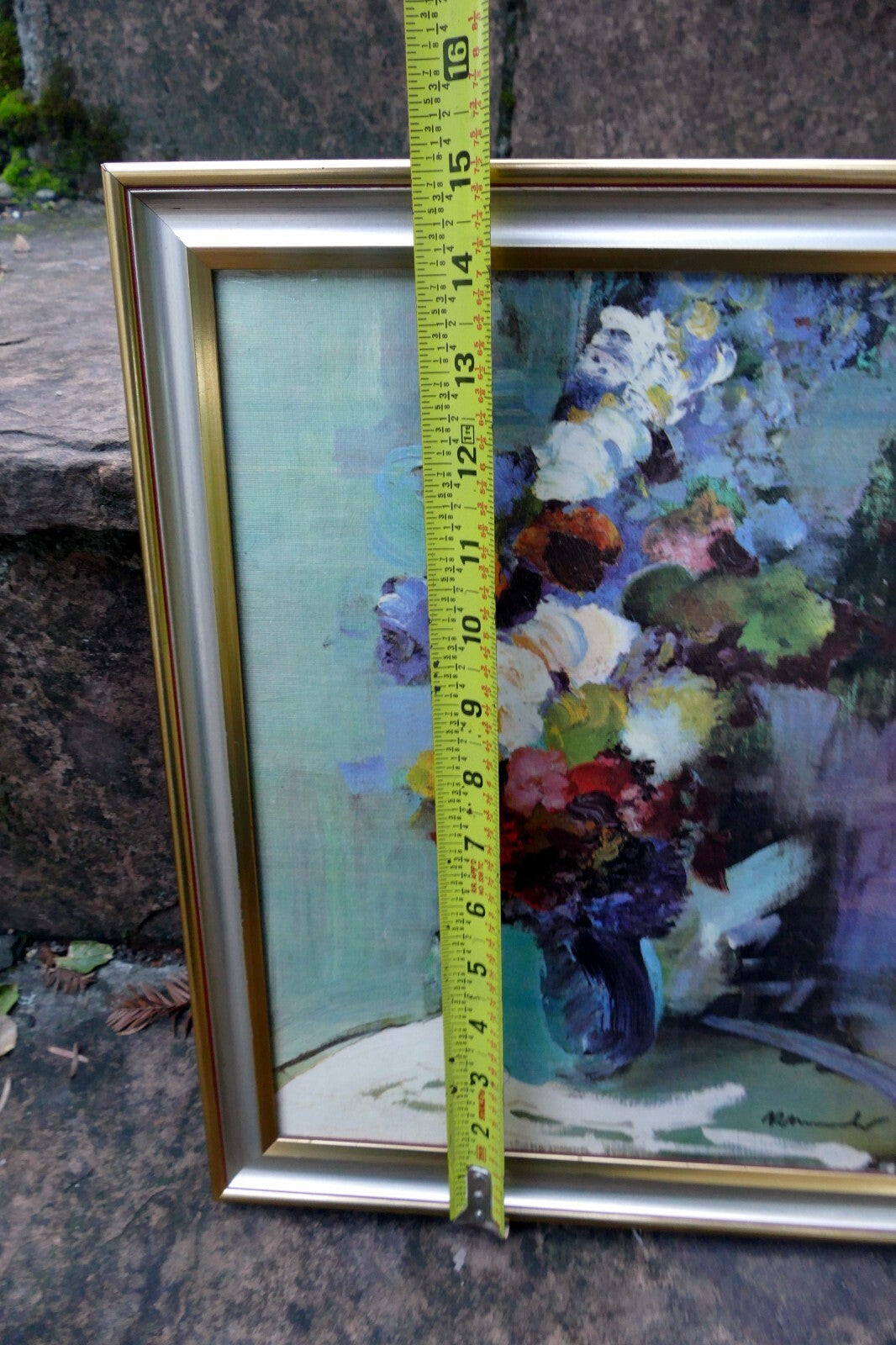 Raymond Thuilier, Baumaniere wall art painting flowers  - Menu Les Baux France