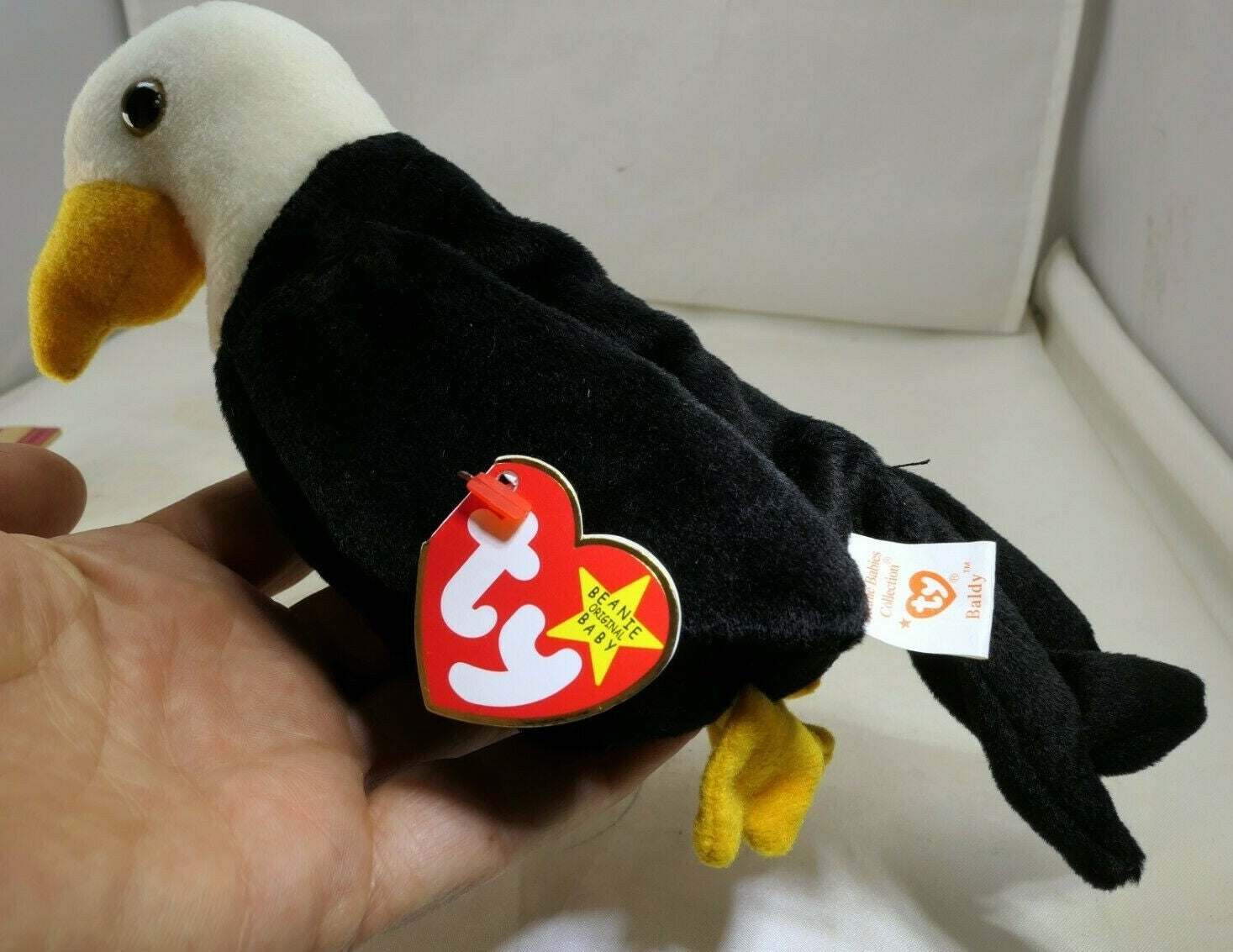 Ty beanie baby baldy rare/retired 1996 plush toy collection bald eagle usa