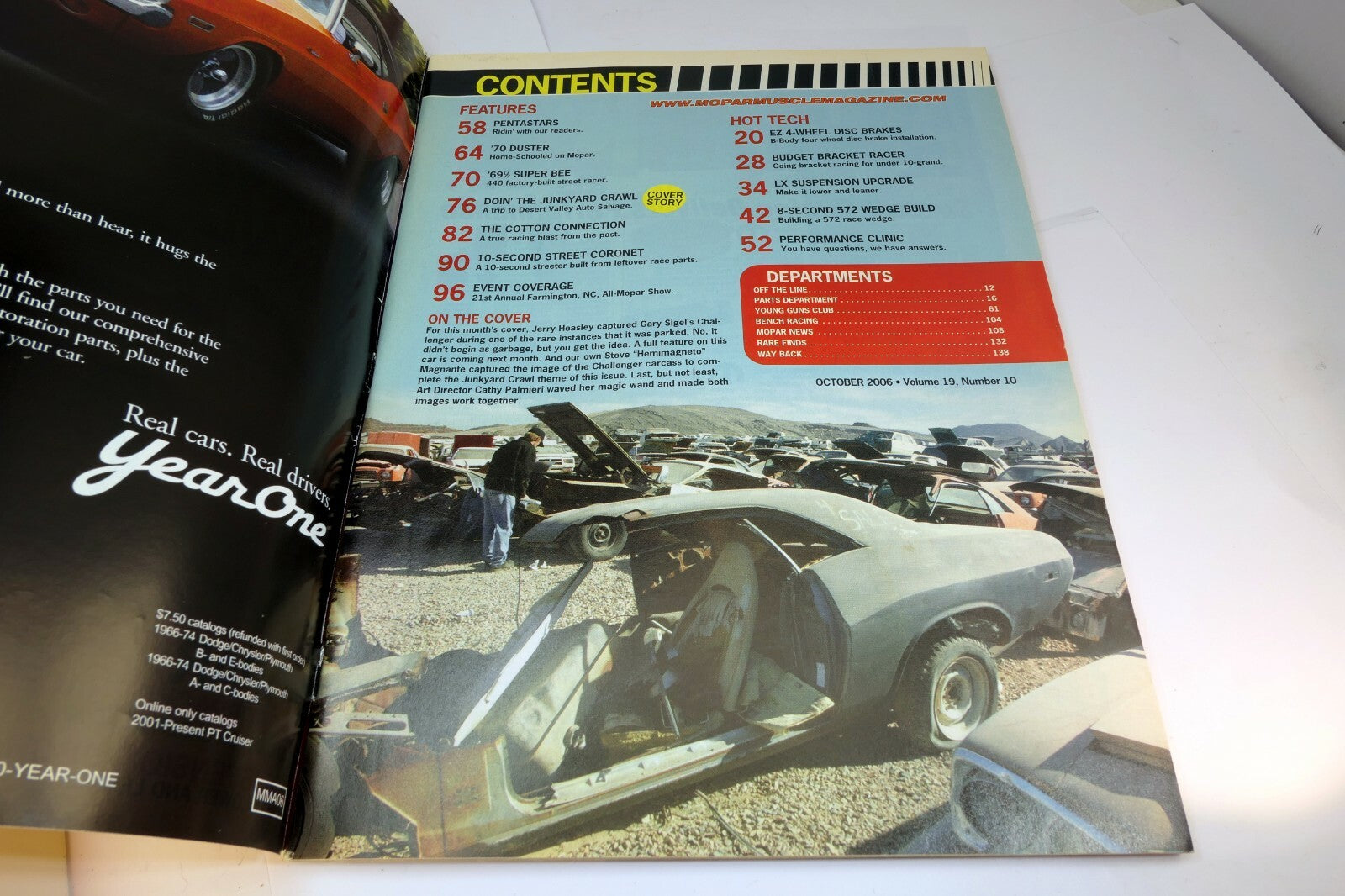 MOPAR MUSCLE Magazine October 2006 8-second 572 Wedge Build EZ 4-Wheel disc