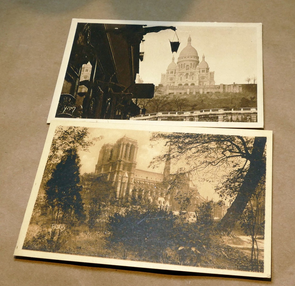 Paris france les jolis coins unposted postcard notre dame sacre coeur 1920's