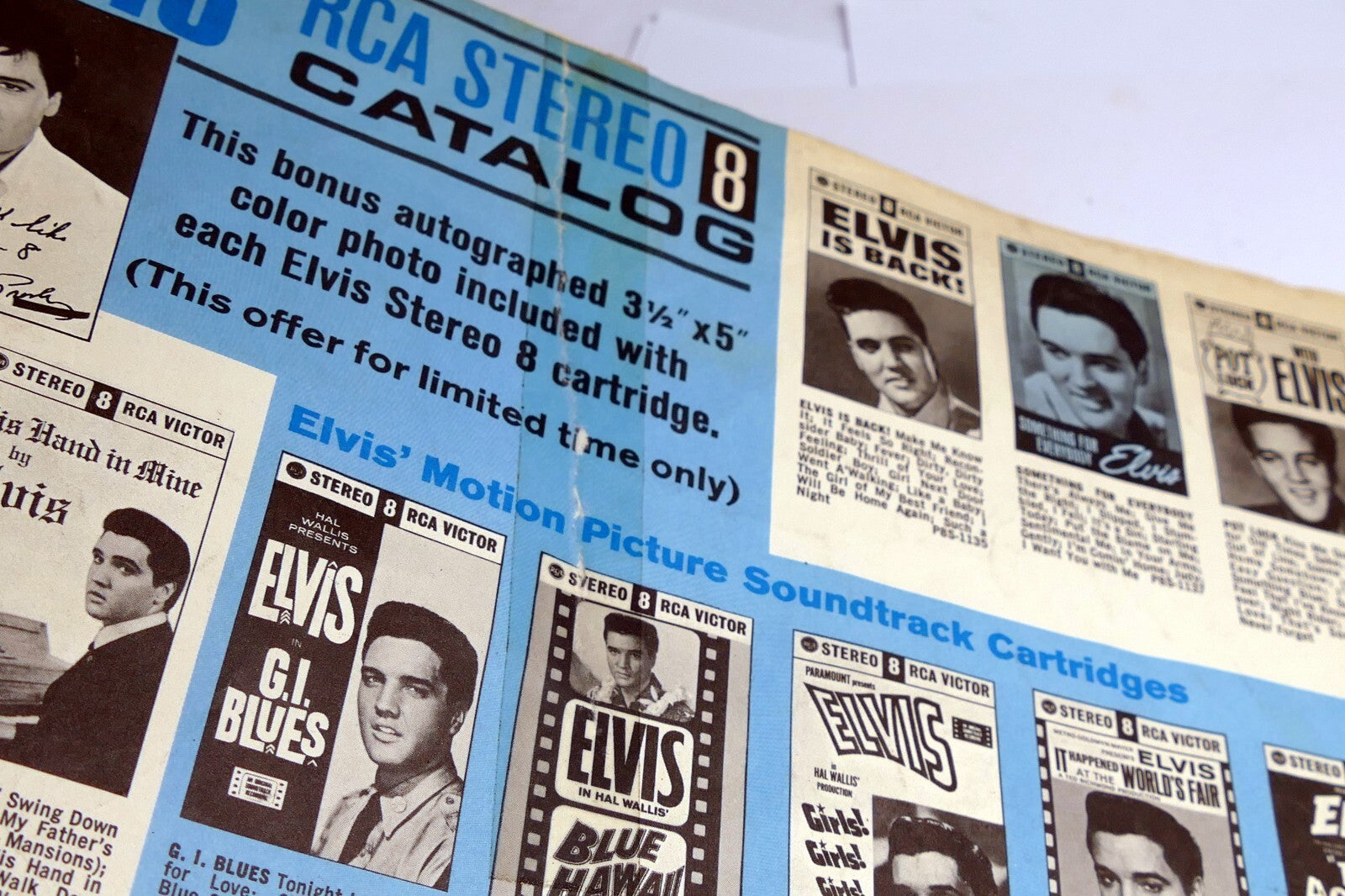Inner Sleeve - Elvis Presley LP  Photos Stereo 8 CATALOG RCA VICTOR Records 1960