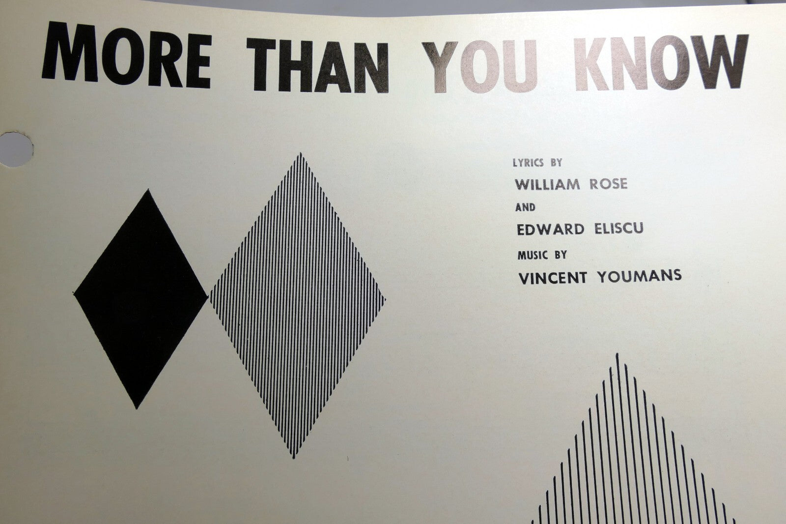 More than you know rose eliscu vincent youmans 1956 sheet music