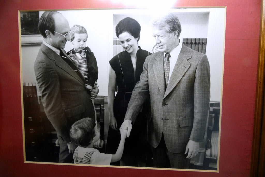 39th u.s. president jimmy carter framed matted photo picture shaking arm family