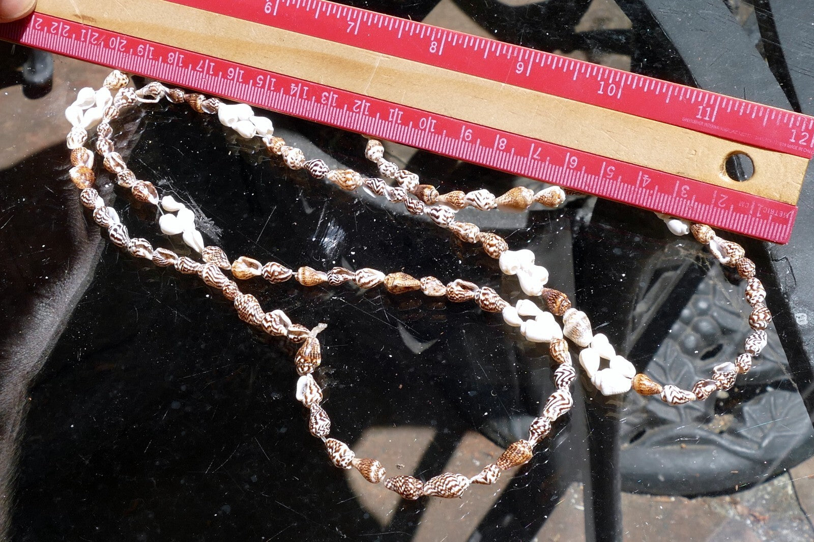 Cowrie Shell 16" Necklace Lei Jewelry Boho Surfer Brown ocean pacific Hawaii