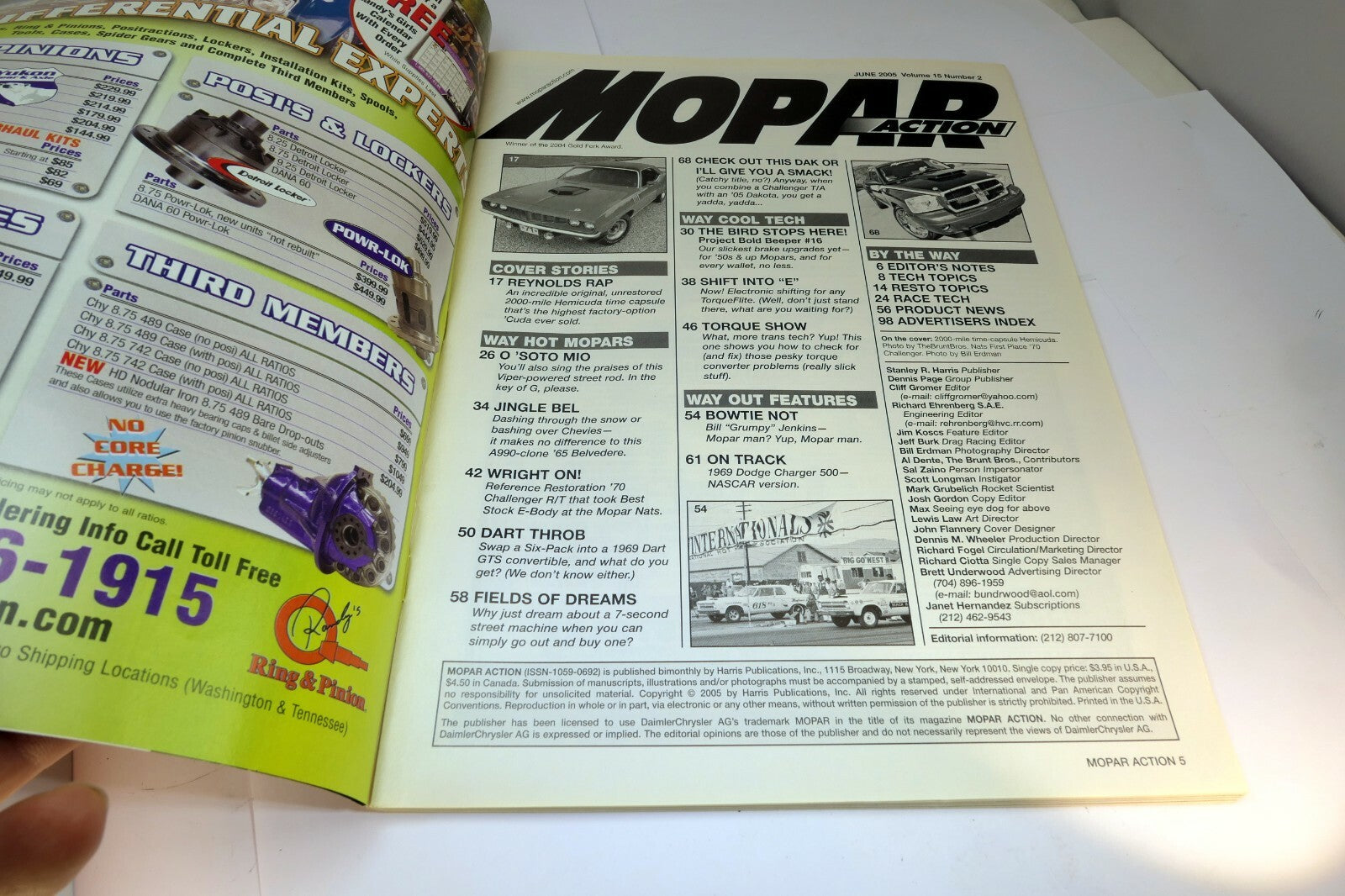 MOPAR Action Magazine  june  2005 Unrestored Hemi 1969 Charger 500 Nascar