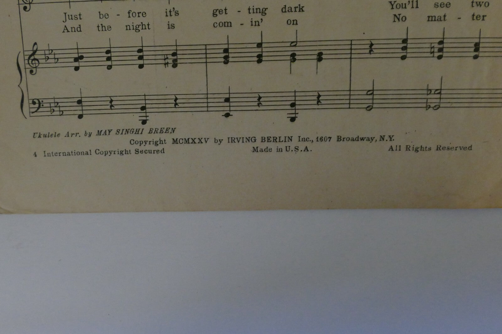 Waitin' For The Moon 1925, by Joe Brown and Sam Lerner, Irving Berlin Inc.