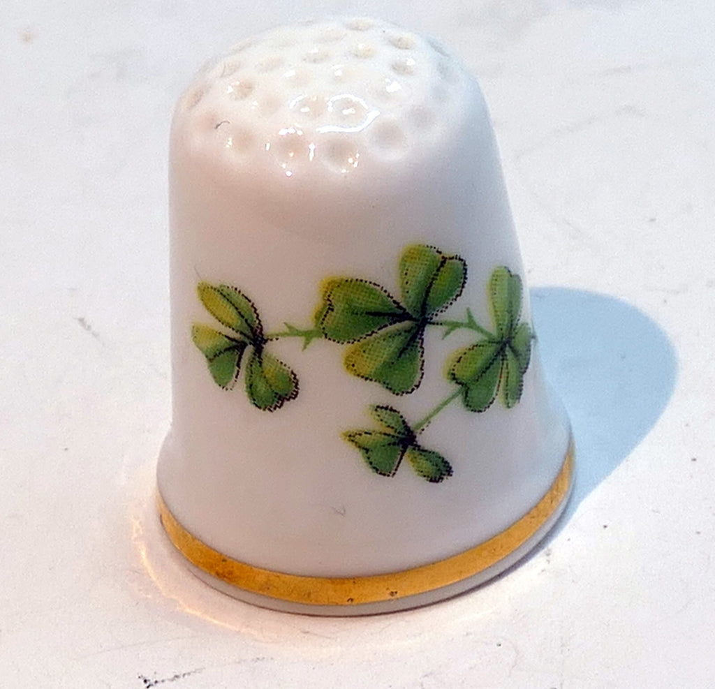 Countess fine bone china floral finger ceramic sewing thimble shamrock