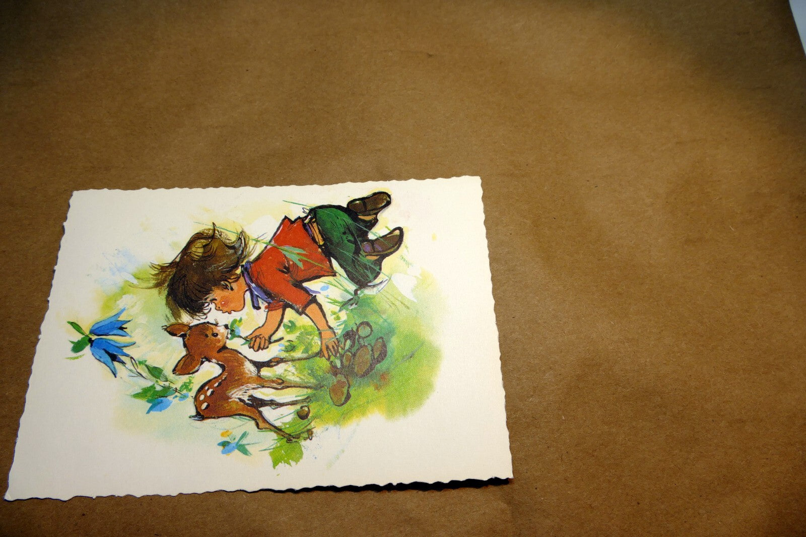 Adolf KORSCH VERLAG Postcard Munchen Boy with dear - Unposted Art