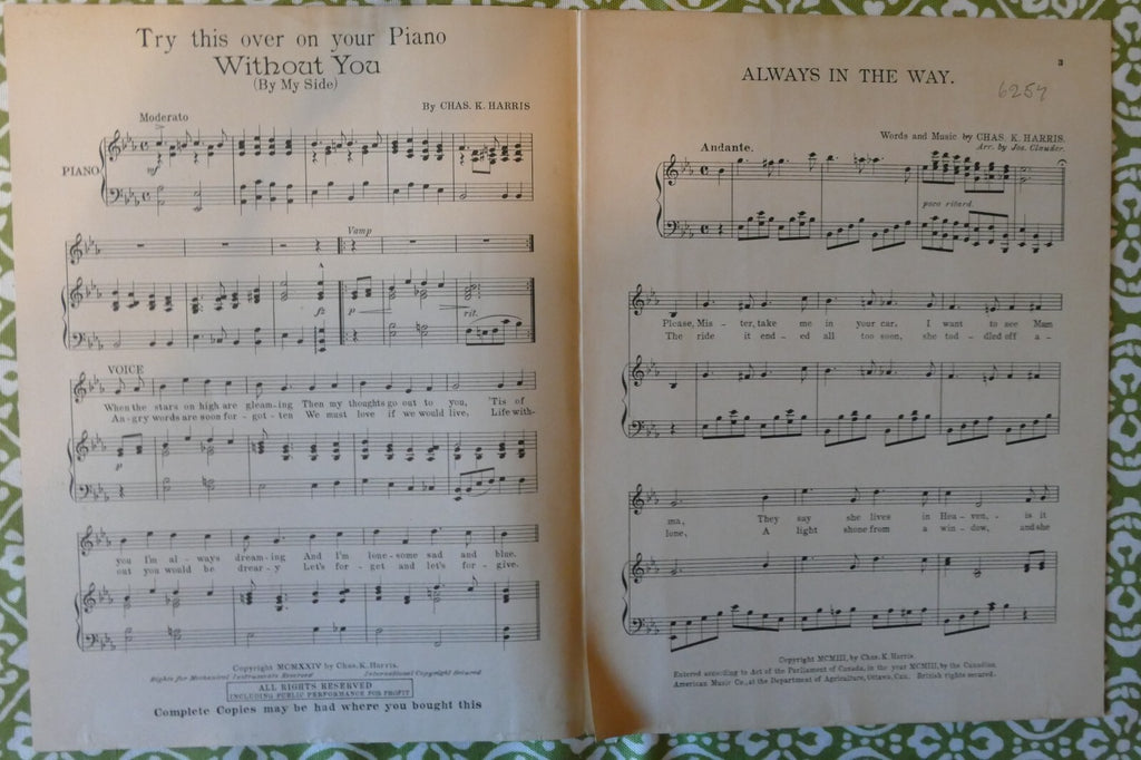 Always In The Way, 1924, by Chas K. Harris