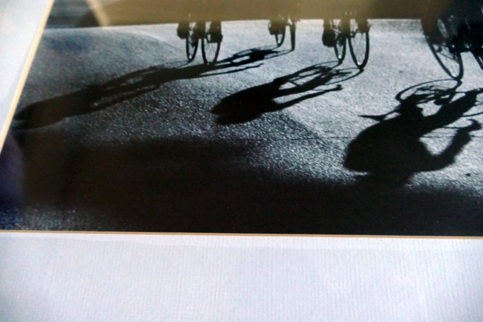 photo picture cyclist black and white going uphill hanging wall art 13X16" frame