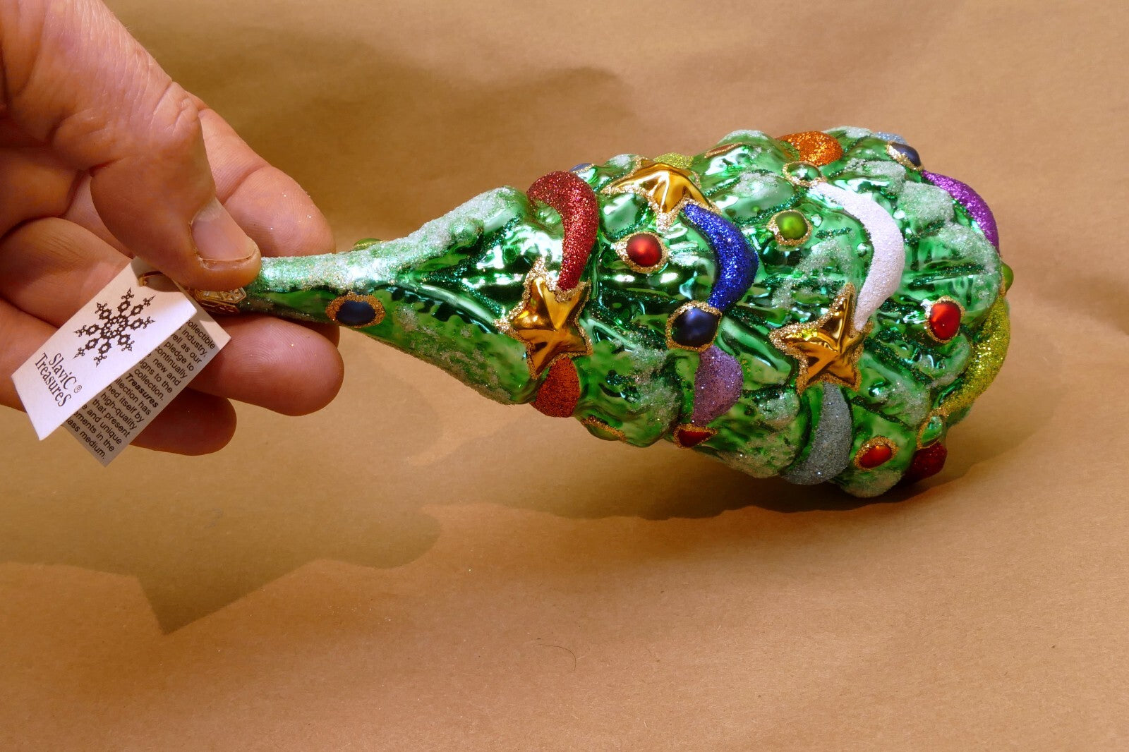 Slavic Treasures 8" Blown Glass Christmas Tree Ornament