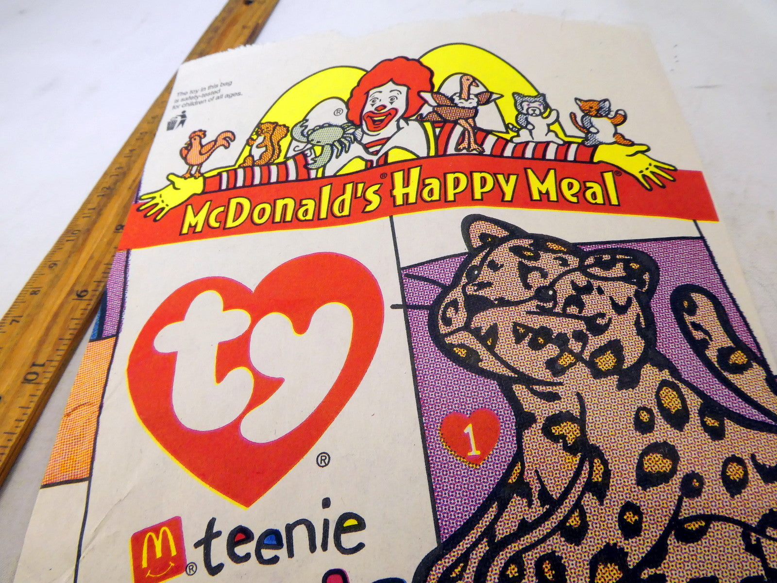 Empty paper bag for happy meal original genuine vintage mcdonald's 1999 freckles