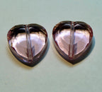 1.5x1.5 cm heart shaped plastic / glass pendant pack of two