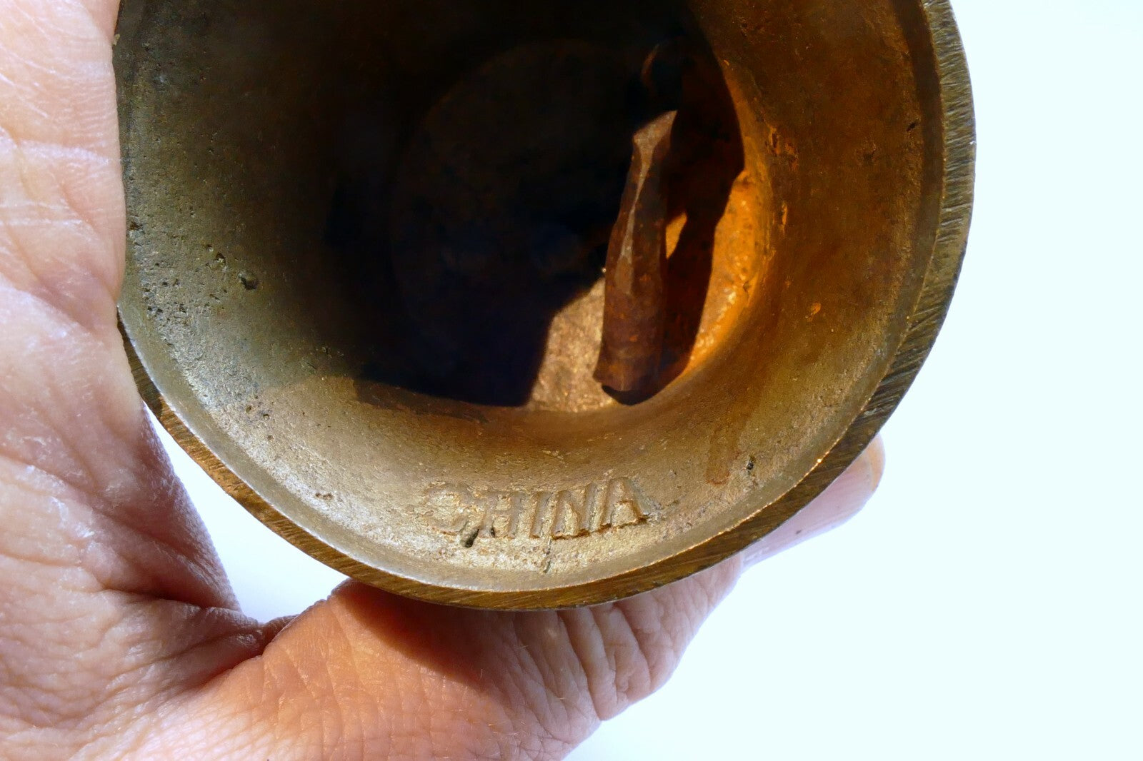 2" Solid Brass Doorbell Hanging Entry  made in China vintage ornate dynasty bell