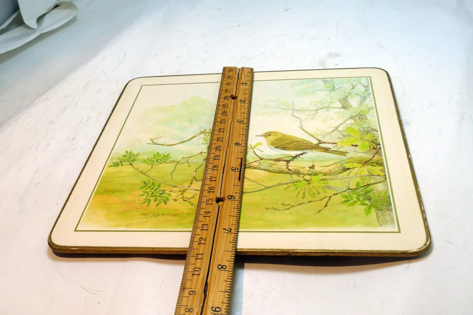 Bird Placemat  mat 7X8" by M. Spencer Birds - vintage