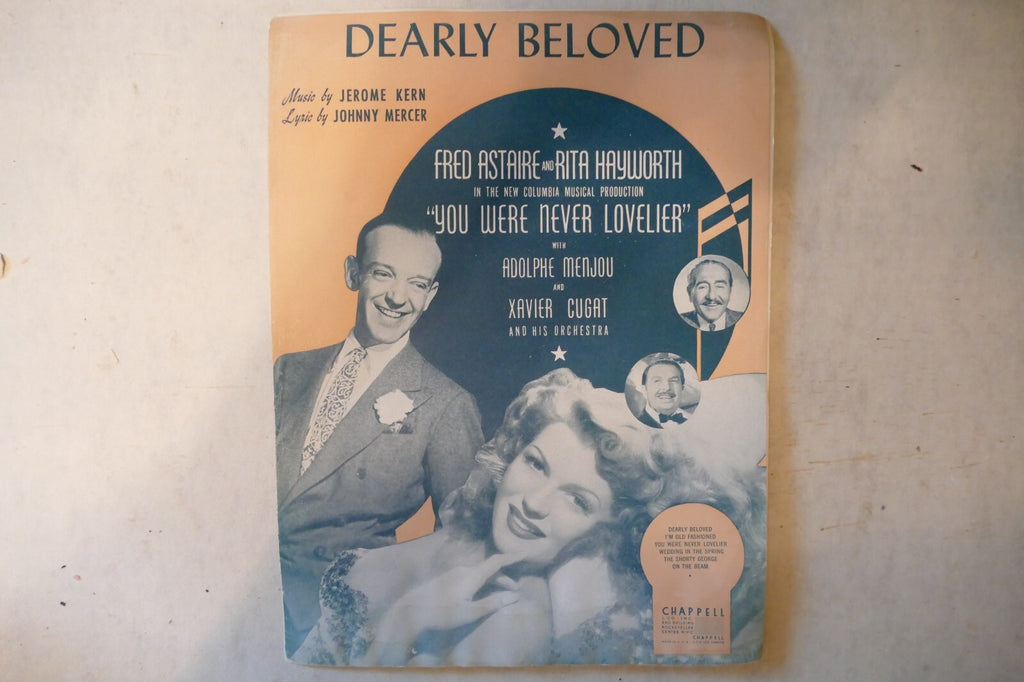 Dearly beloved, sheet music 1942, "you were never lovelier", jerome kern, johnny mercer