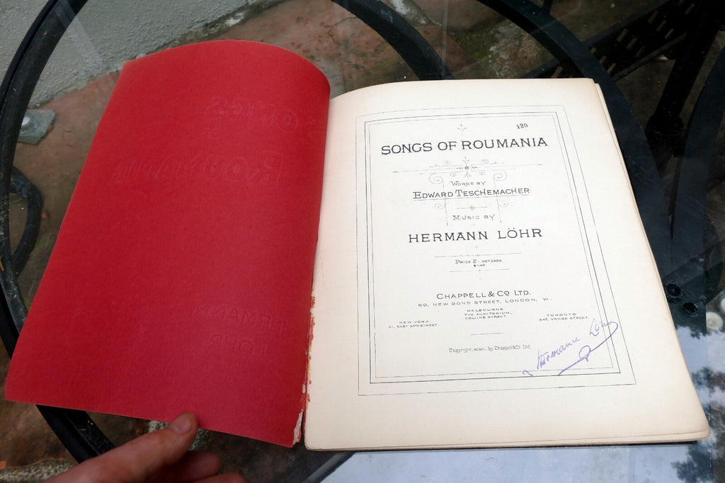 Songs of Romania - Hermann Lohr  1911 Chappell & Co. Ltd. Piano music Sheet Medi