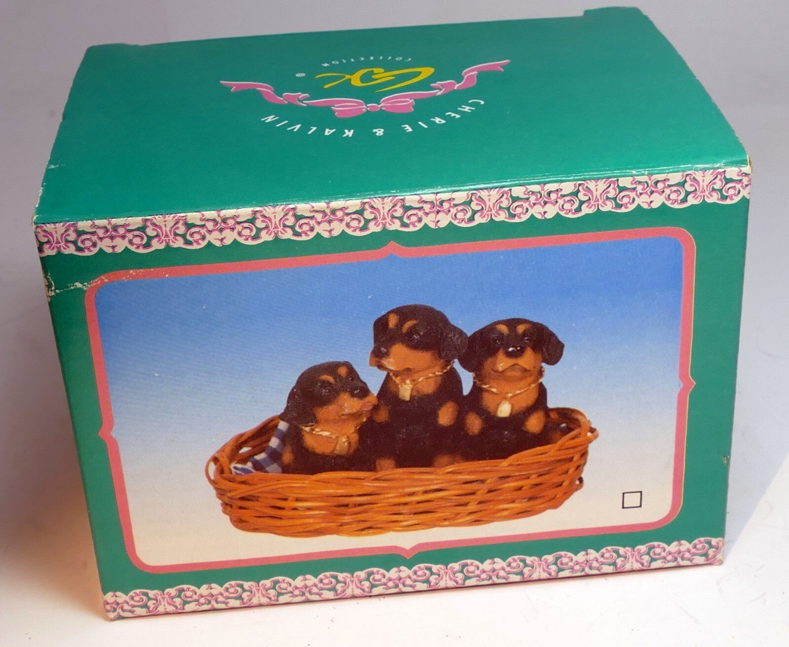 Empty box only cherie & kalvin collection dog puppy rottweiler golden retriever