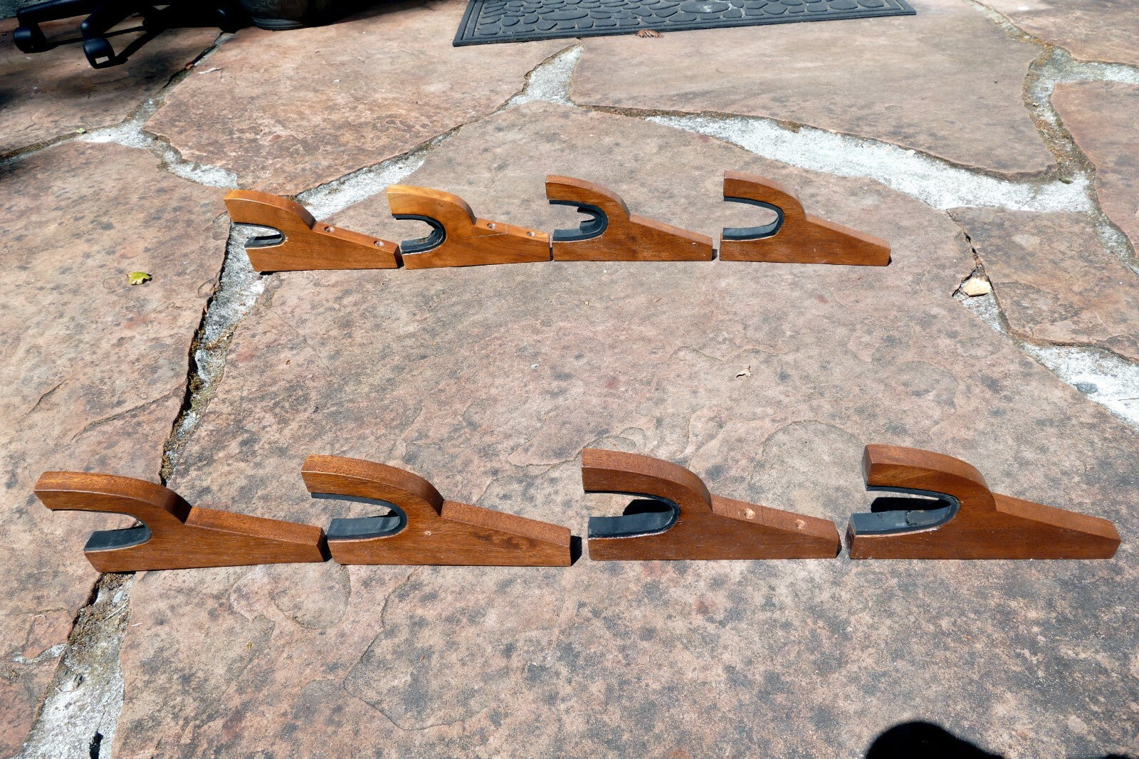 4 Rifle Gun Rack Wall Mount Wooden Shotgun Holder Gun Display Hanger Hand made