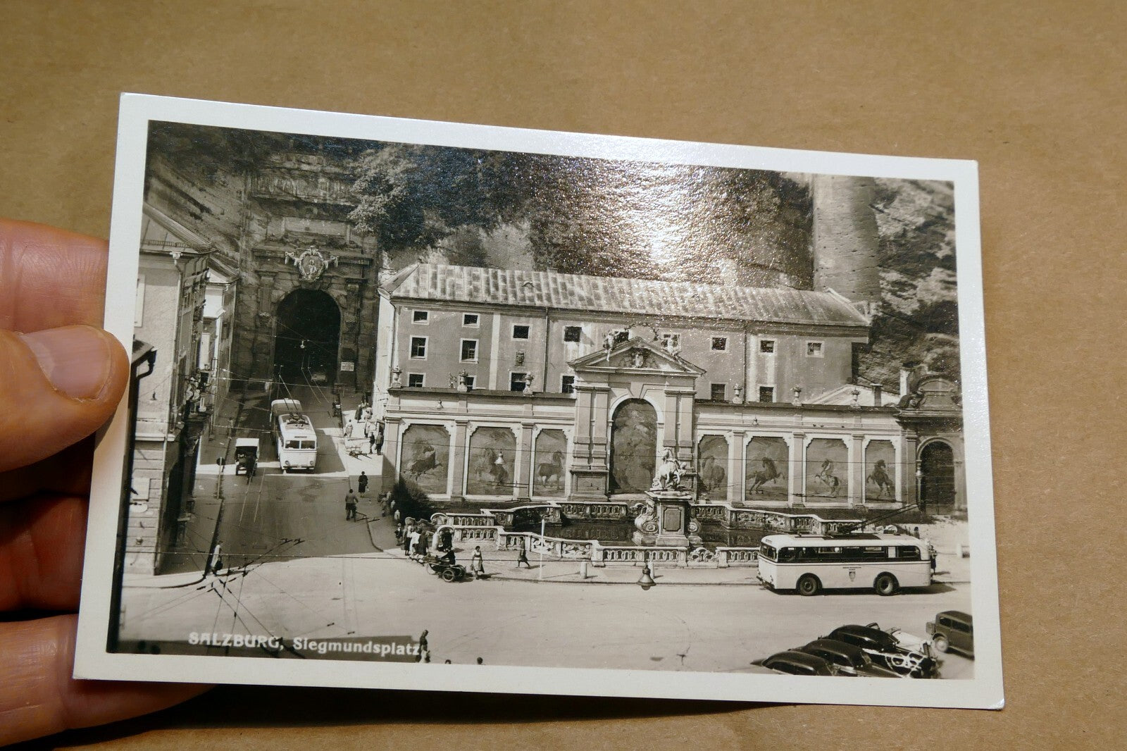 Sigmundsplatz Salzburg Alps Austria postcard 1940's  - unposted