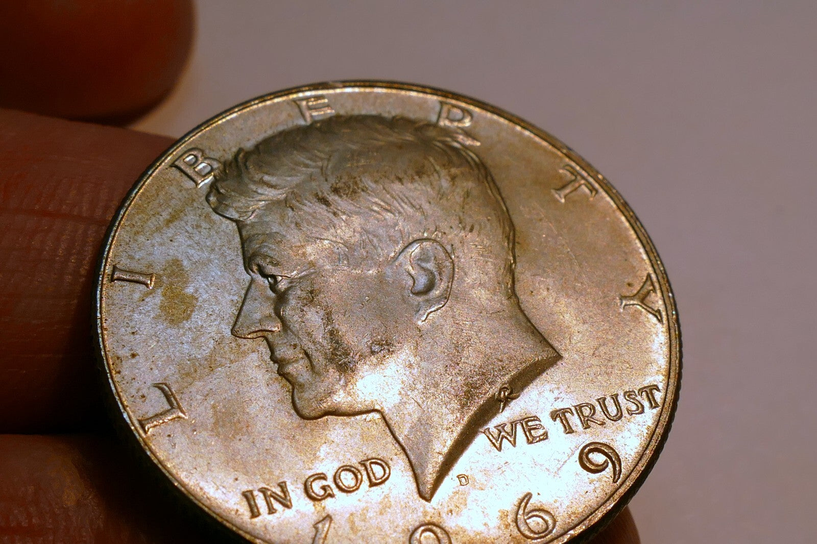 1969 - D Kennedy  half dollar coin US 40 % SILVER 60 % Copper