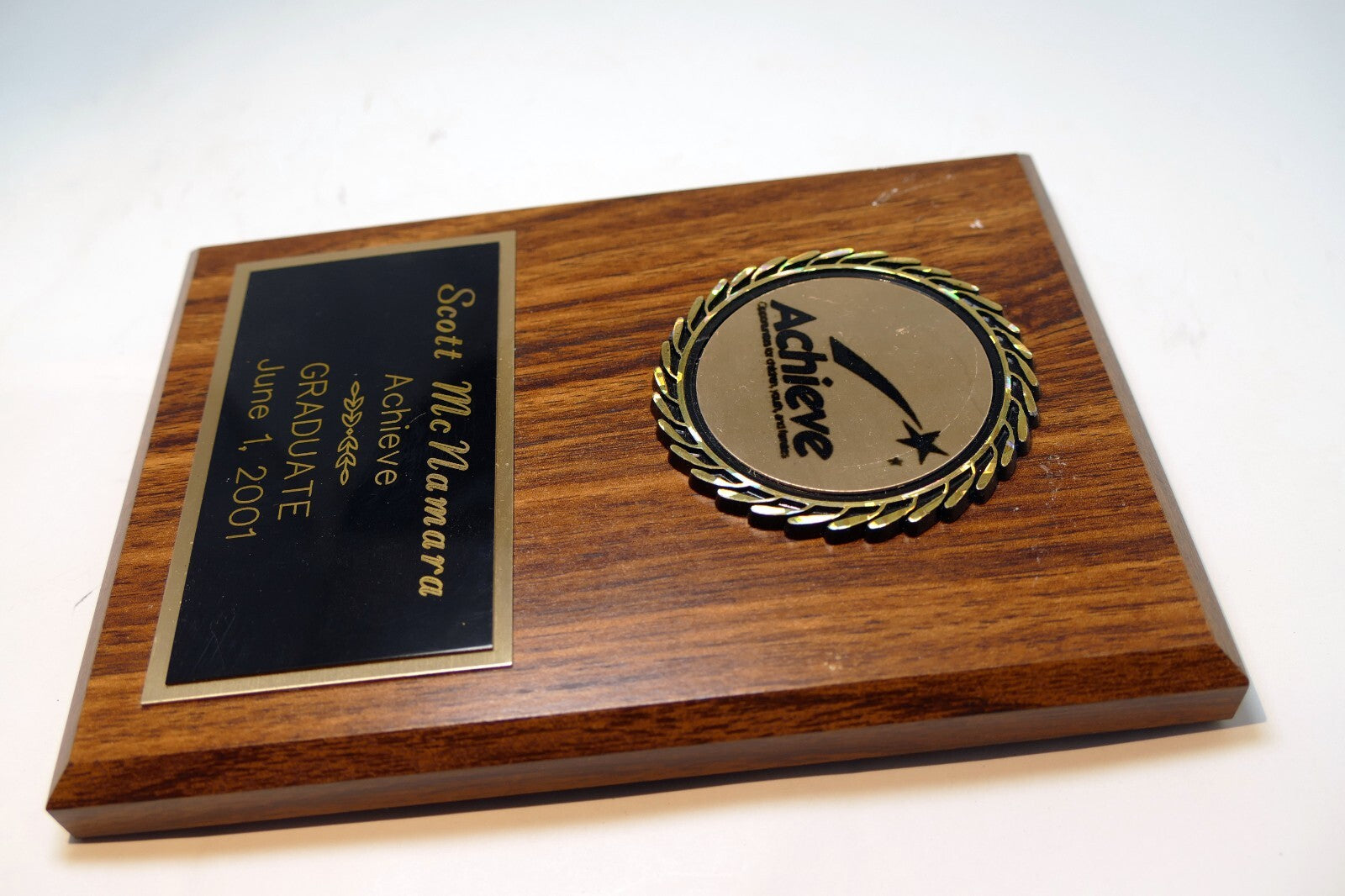 2001 high school award plaque graduation achieve kids san jose california usa