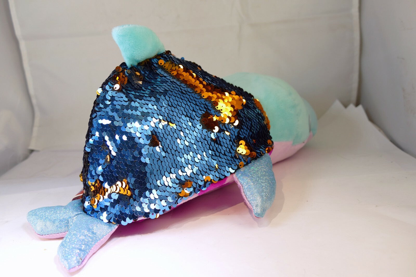 Flipazoo Danica Dolphin 14" Flippable Sequins plush toy two in one