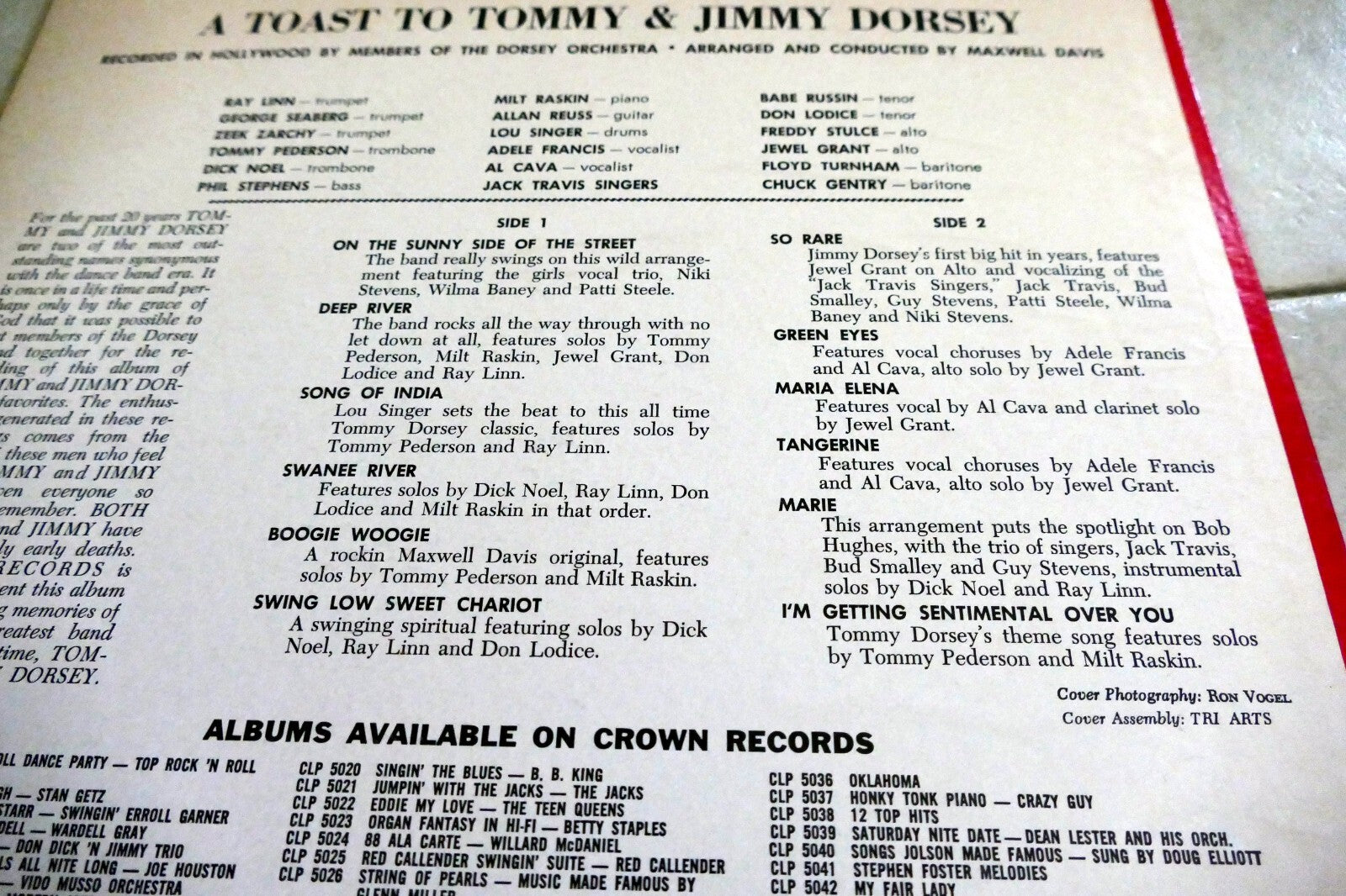 The Dorsey Orchestra - A Toast To Tommy And Jimmy Dorsey, VINYL LP