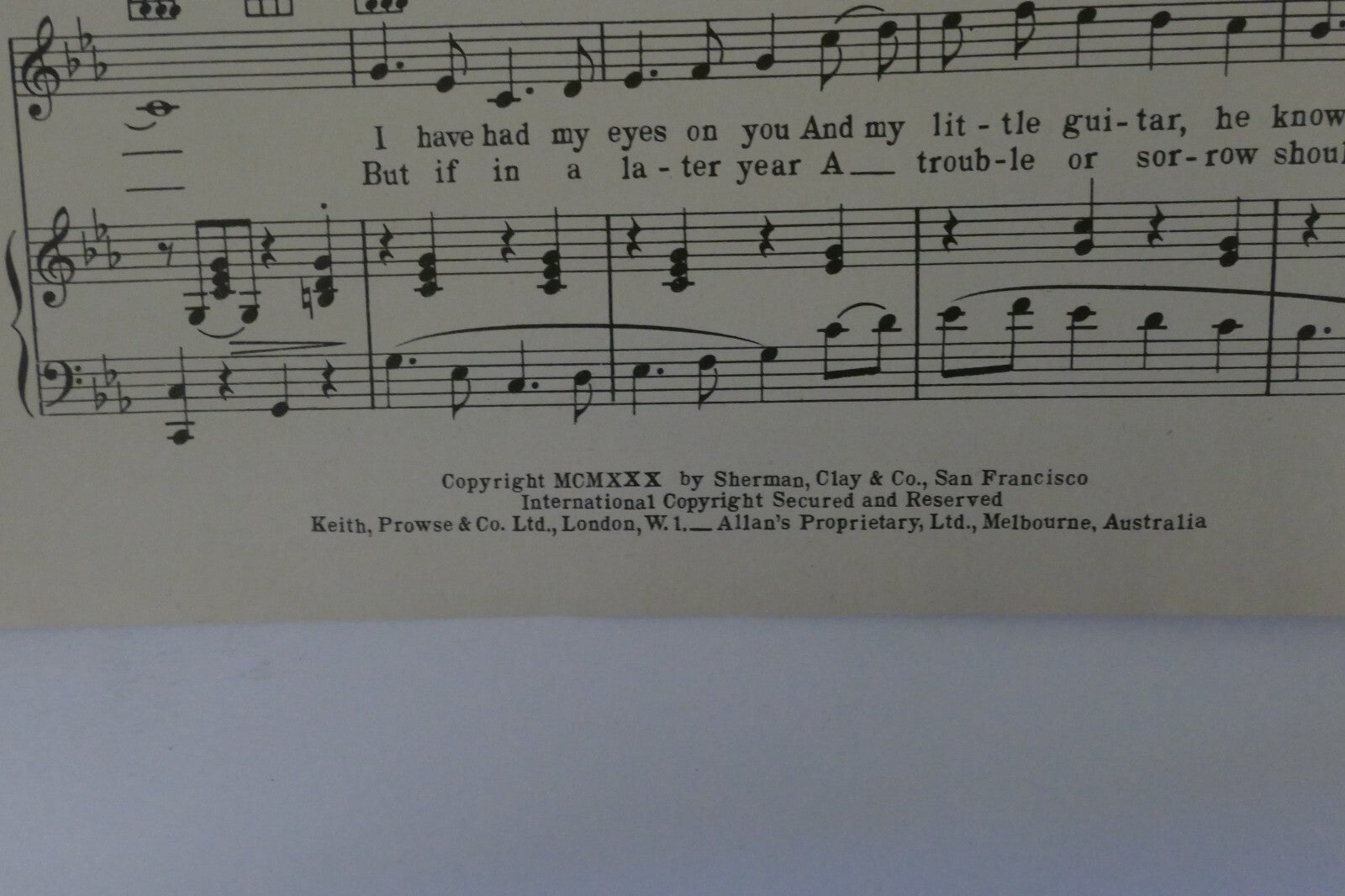 Sleepy Head, 1926, Benny Davis and Jesse Greer, Shapiro, Bernstein and Co. Inc