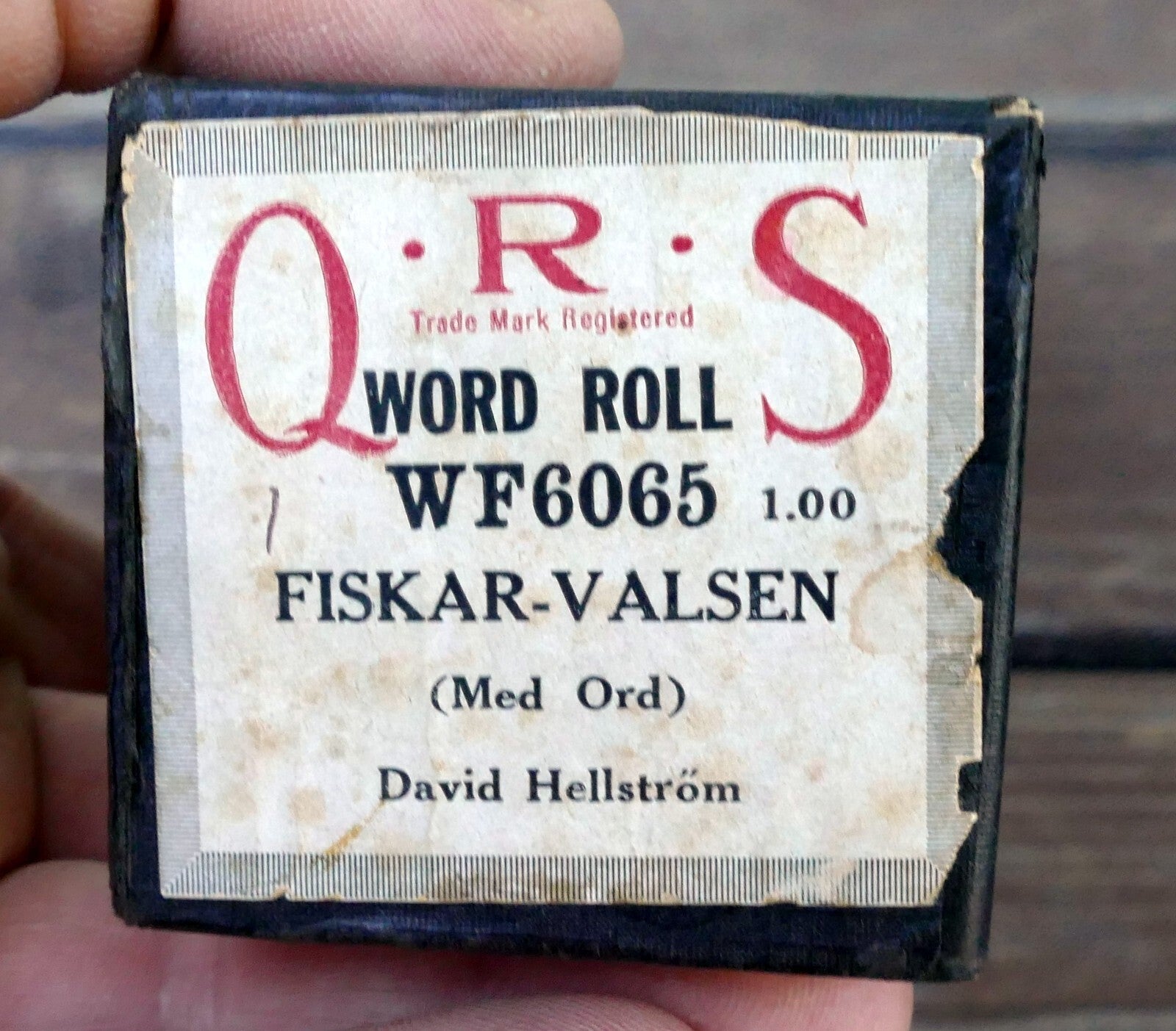 Qrs word piano roll wf6065 fiskar valsen david hallstrom