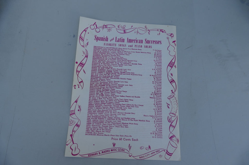 Cordoba from Andalucia Suite by Ernesto Lecuona 1955 Edward B. Marks Music Co.