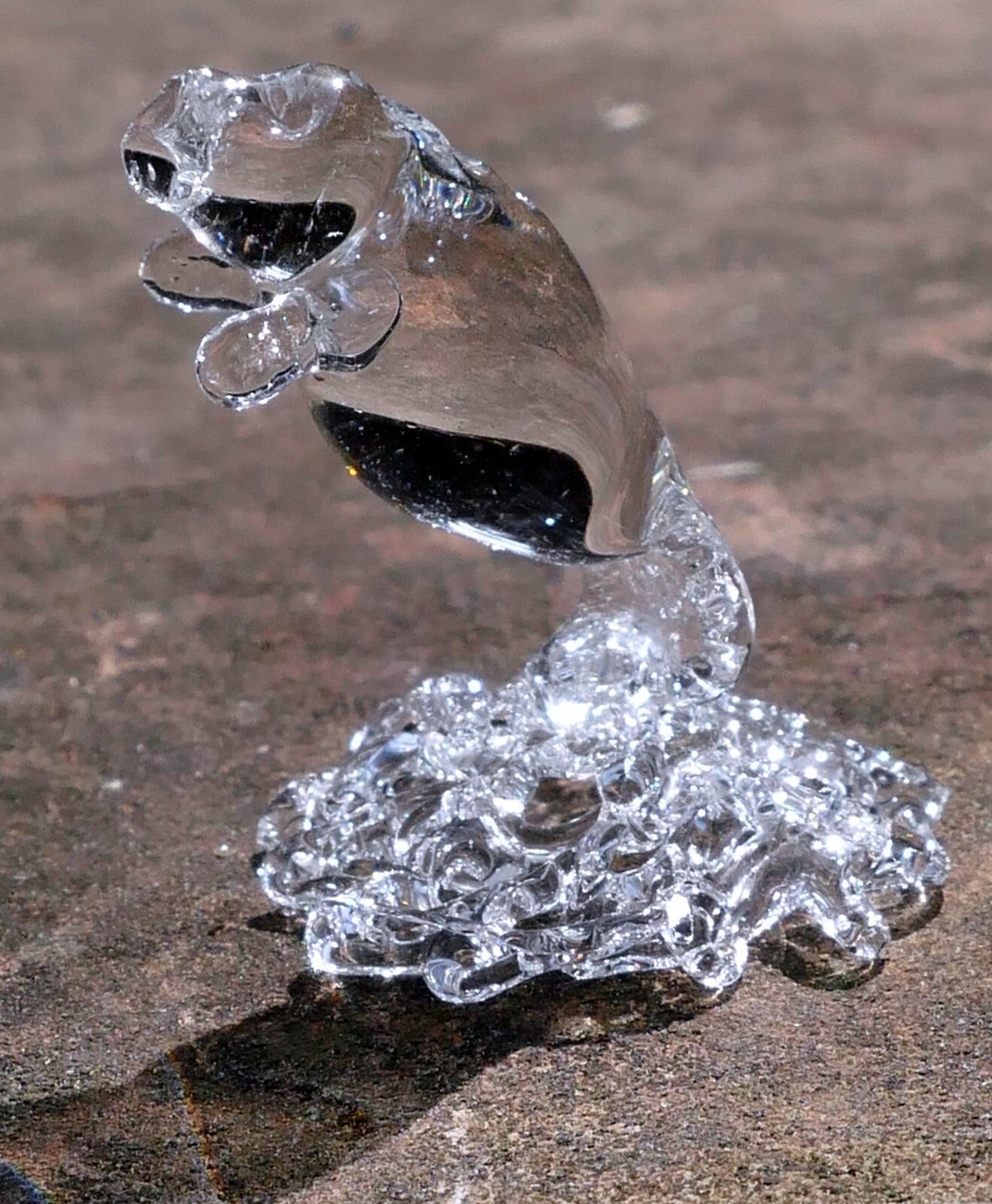 Glass crystal figurine mini florida usa manatee 1.5" long vintage
