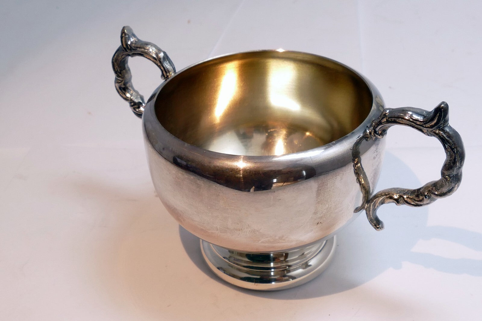 VIKING SILVER  PLATE E P COPPER SUGAR BOWL made in Canada  Lead Mounts for Tea