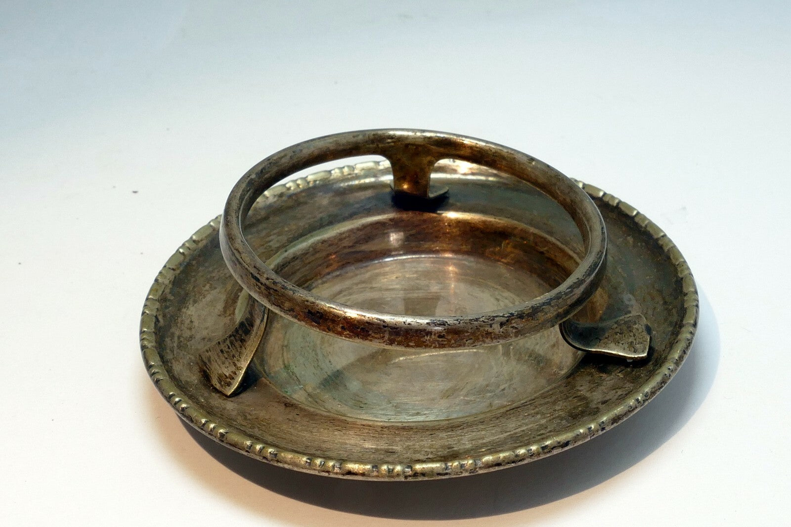 EPNS Candle Holder or Bowl Made in England 3.5 inch Diameter vintage 1890 L.W.LP